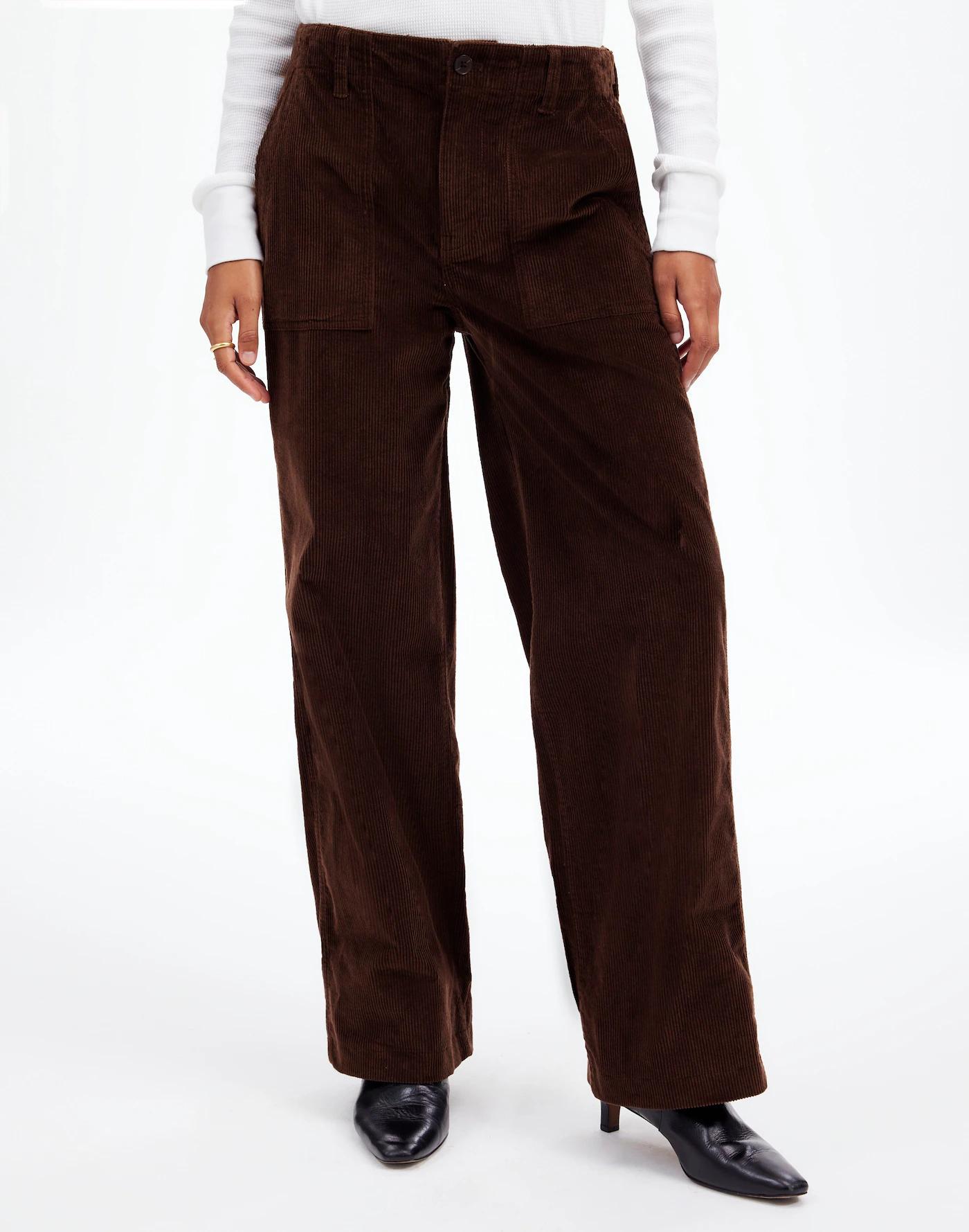Petite Low-Slung Baggy Utility Pants in Corduroy Product Image