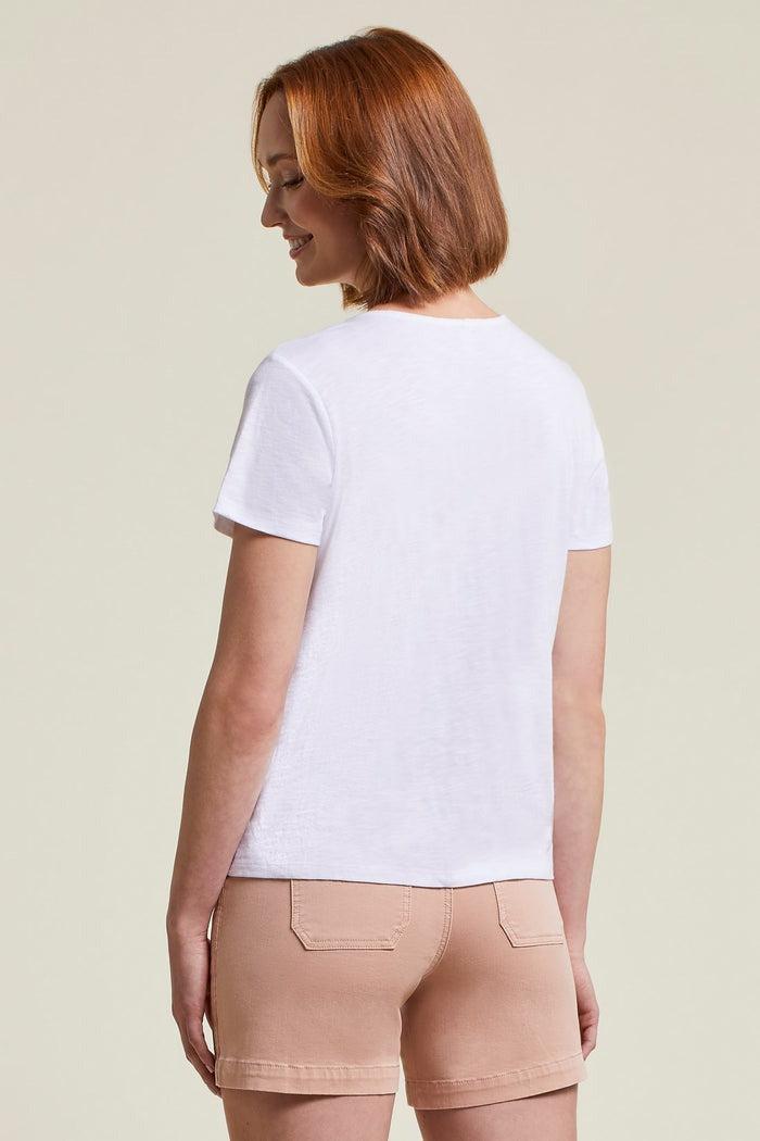 SHORT SLEEVE KNOT HEM TOP Product Image
