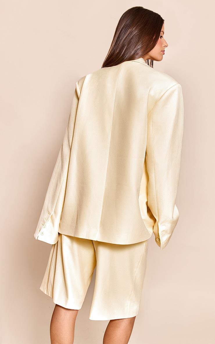 Butter Yellow Tailored Woven Oversized Blazer Product Image