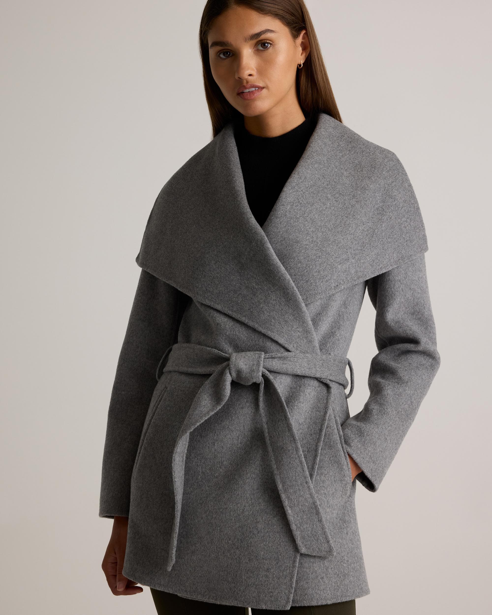 Quince | Women's Double-Faced Merino Wool Draped Collar Short Wrap Coat Size XL Product Image