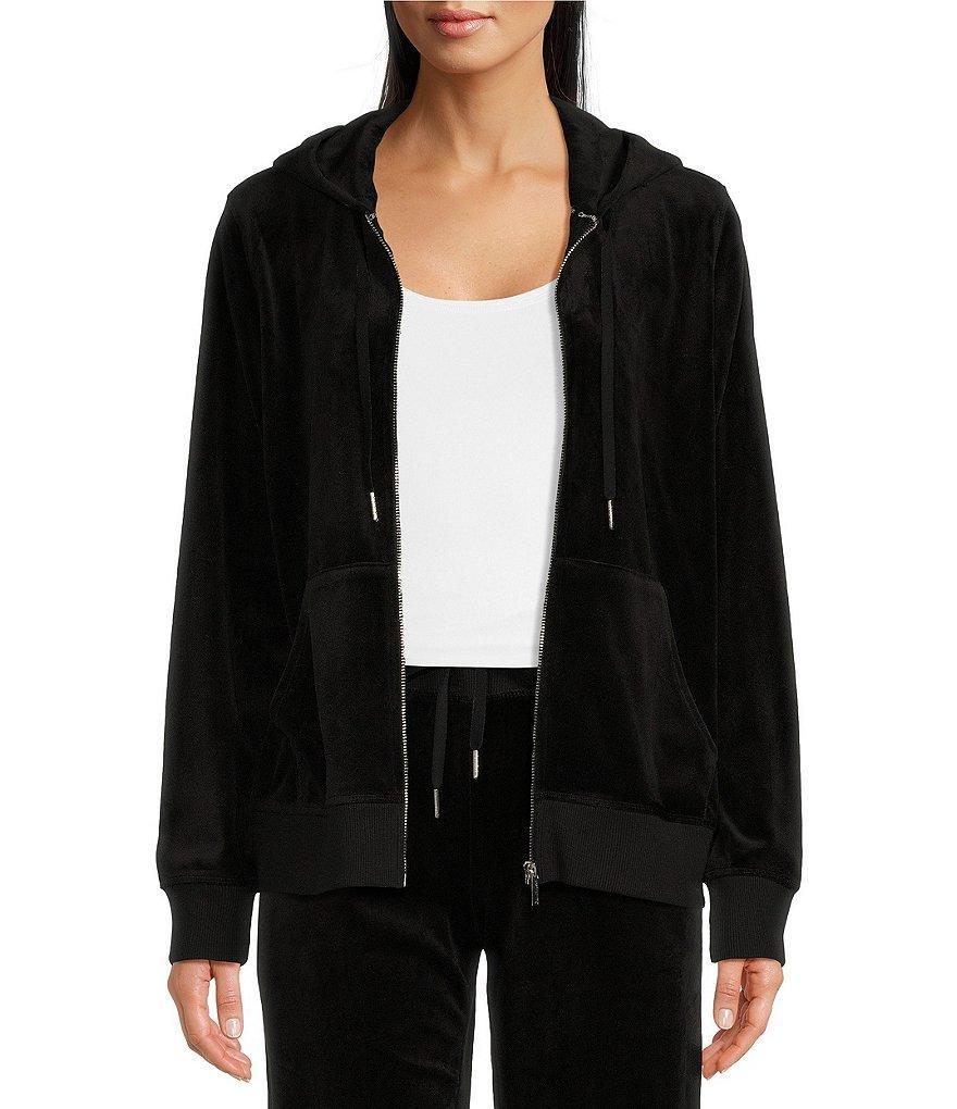 Calvin Klein Velour Zip Front Coordinating Hoodie Jacket Product Image