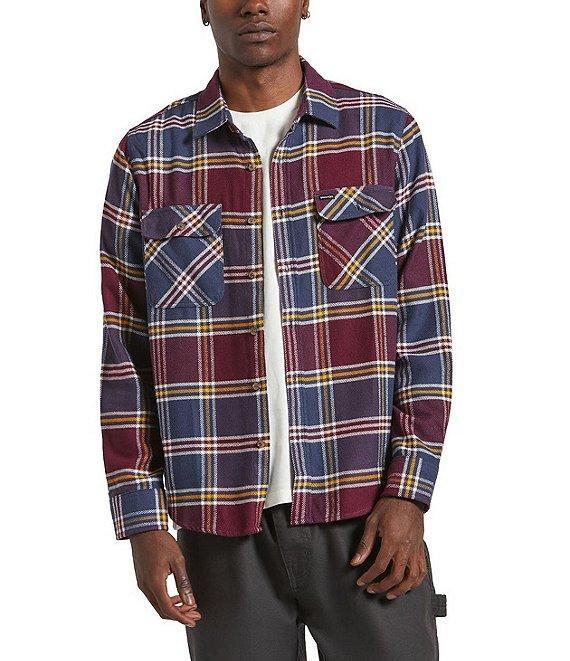Brixton Bowery Plaid Long Sleeve Yarn Dyed Flannel Shirt Product Image