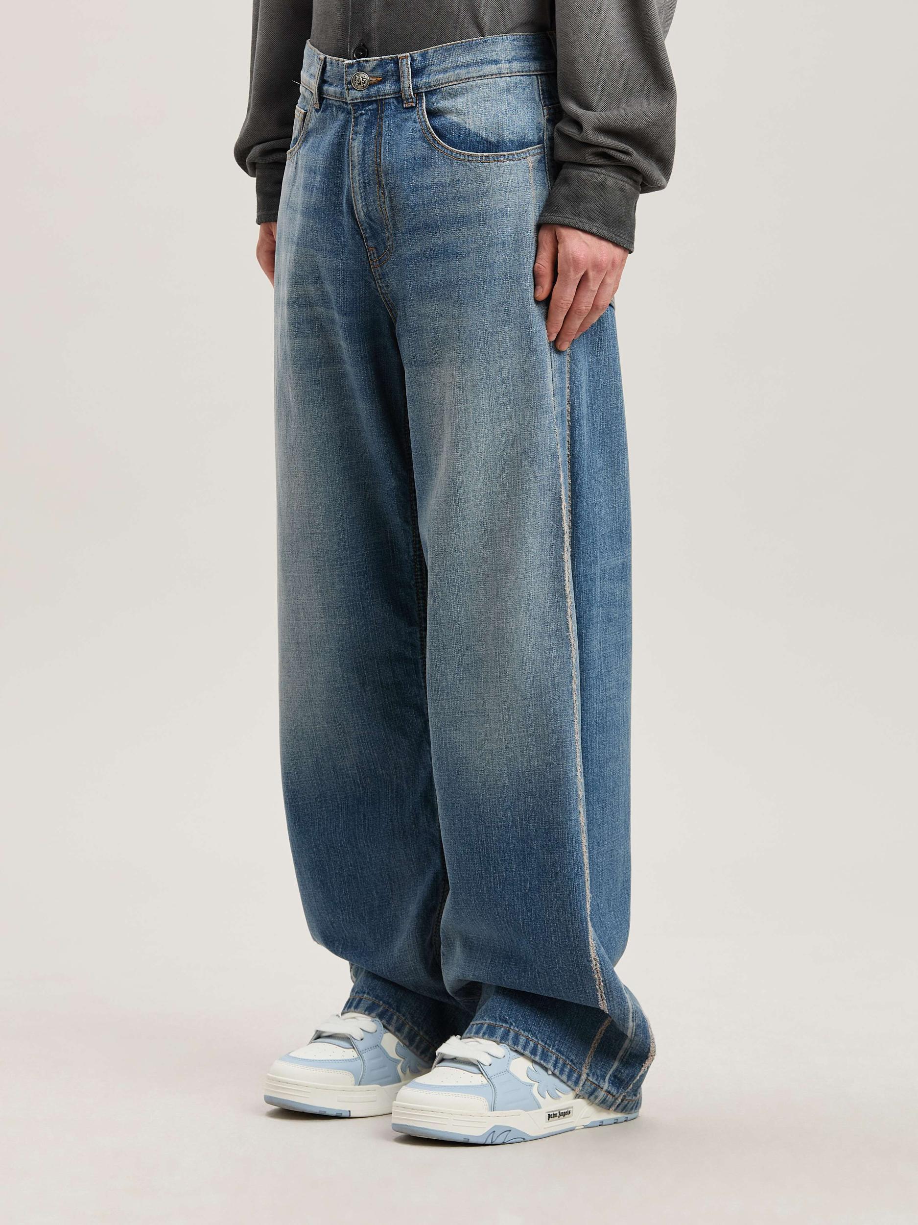 CURVED LOGO LOOSE 5 POCKETS LIGHT BLUE - Product Image