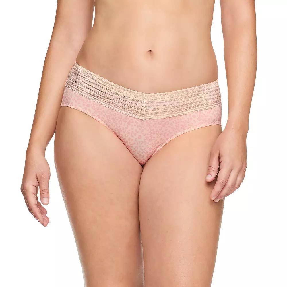 Warners No Pinching, No Problems® Dig-Free Comfort Waist with Lace Microfiber Hipster 5609J, Women's, Size: XXL, Yellow Rose Leo Product Image