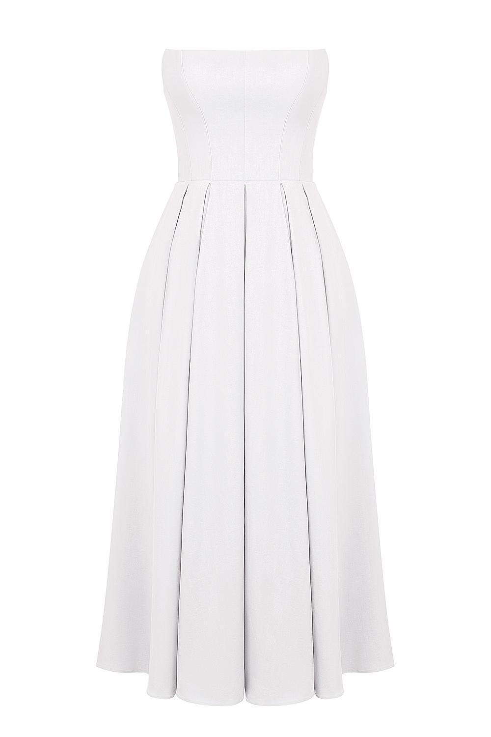 Audrey White Strapless Midi Sundress Product Image