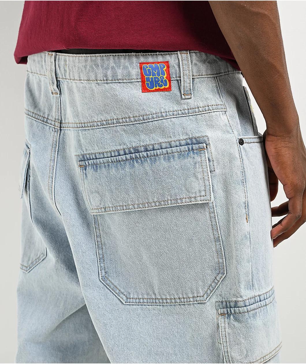 Empyre Ultra Loose Embroidered Can Denim Cargo Pants Product Image