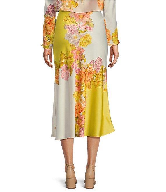 Antonio Melani Coordinating Blakely Satin Floral Midi Skirt Product Image