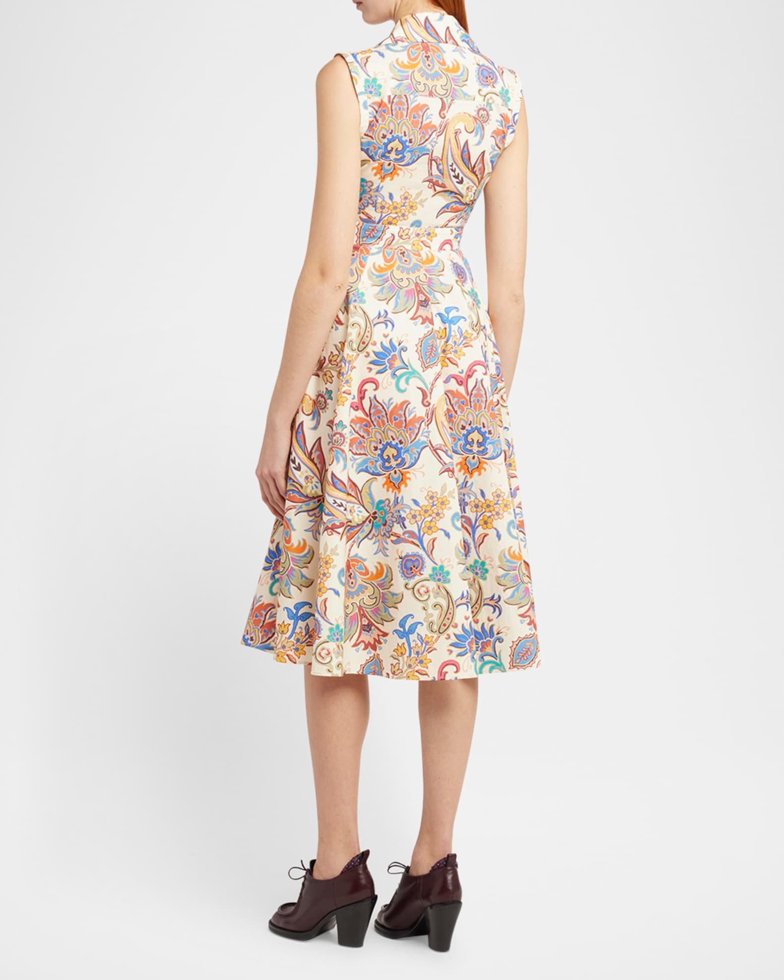 Printed Sleeveless Midi Shirtdress Product Image