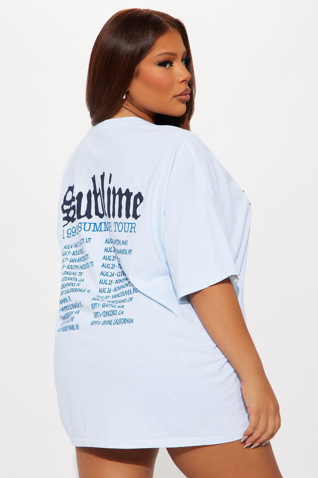 Sublime Tour Washed Oversized Tee - Light Blue Female Product Image