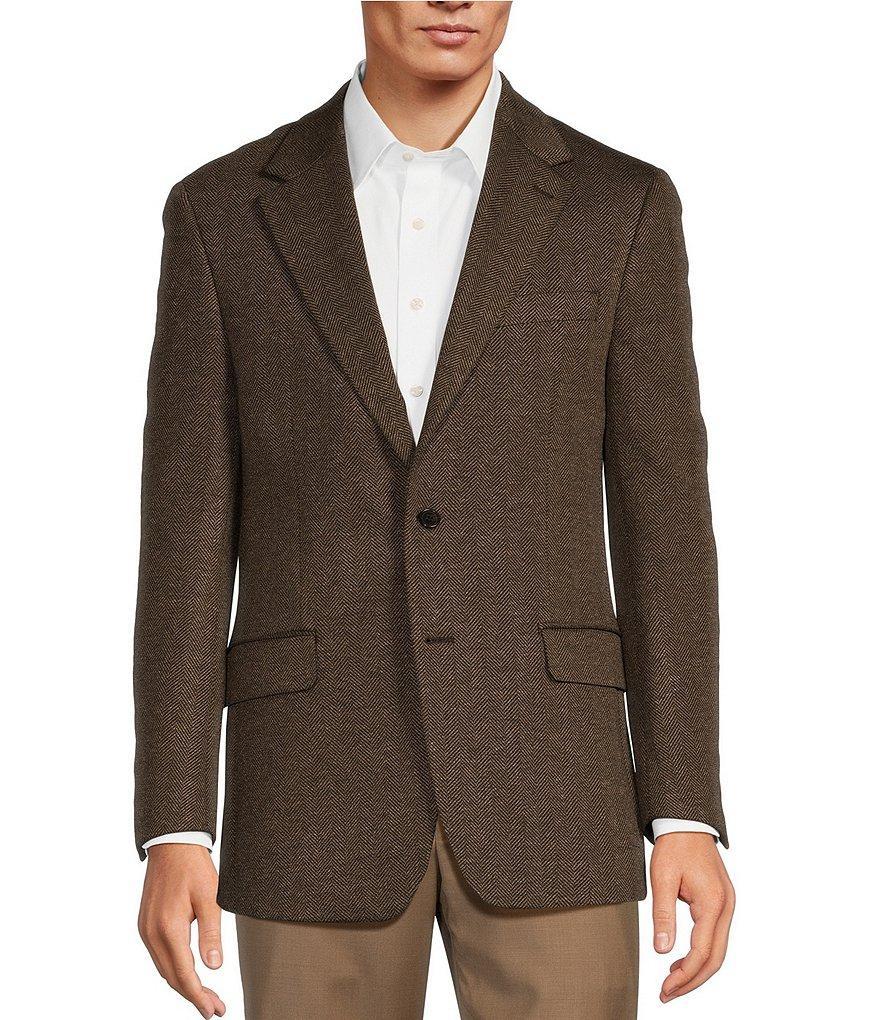 Hickey Freeman Classic Fit Herringbone Pattern Sport Coat Product Image