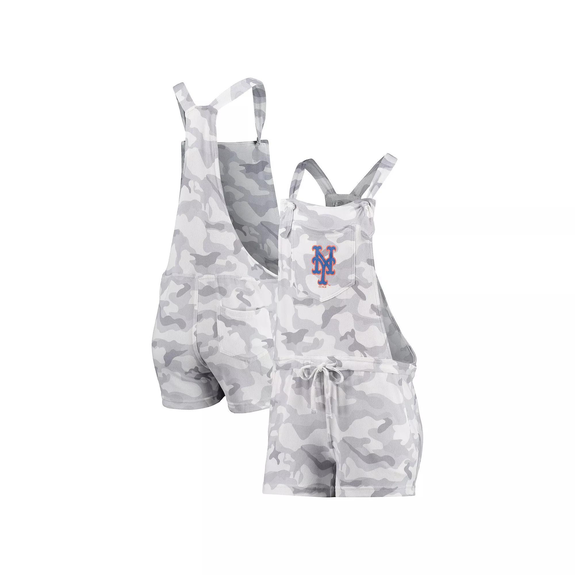 Women's Concepts Sport Gray New York Mets Camo Romper Overalls, Size: XL, Grey Product Image