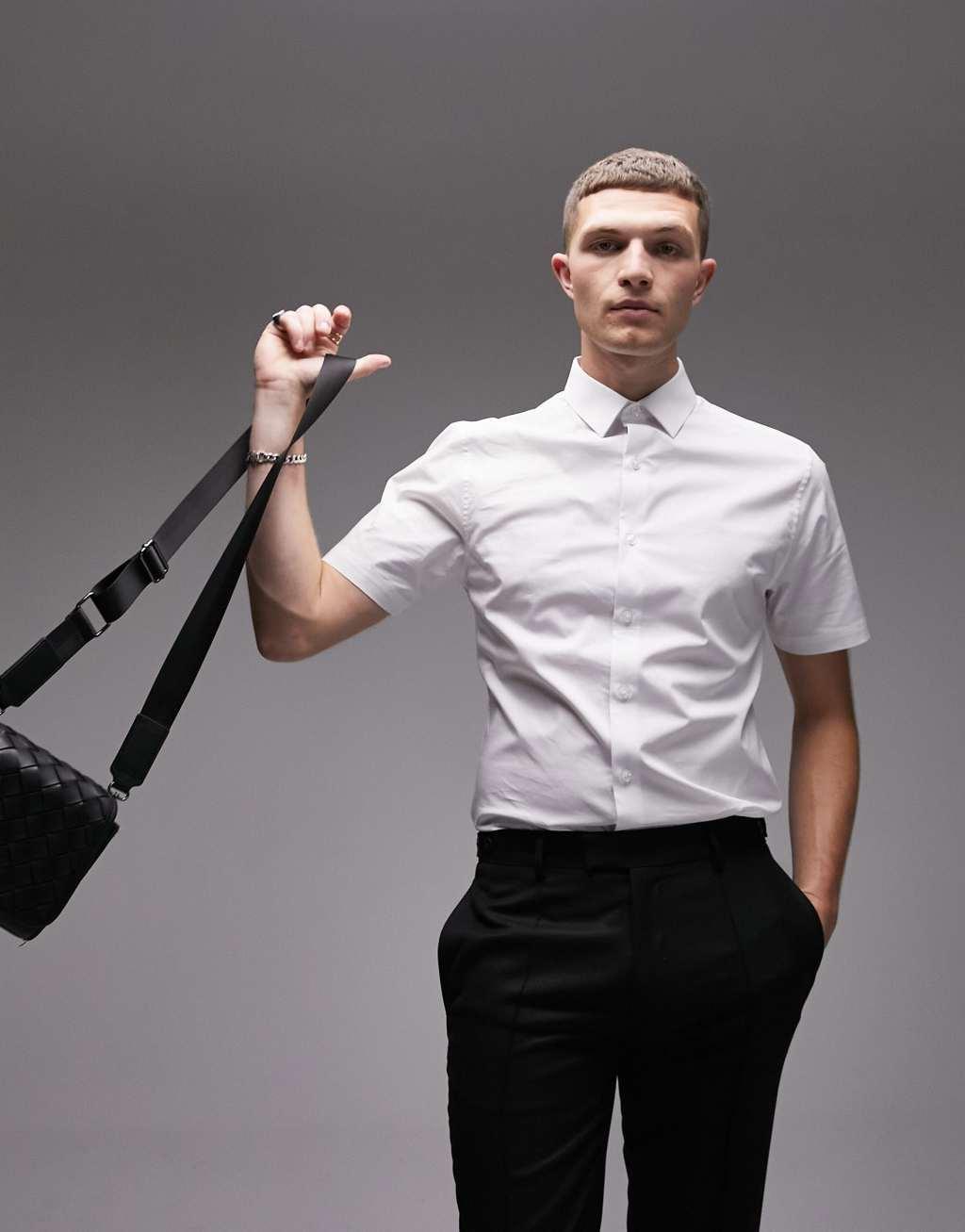 Topman short sleeve stretch fit shirt Product Image