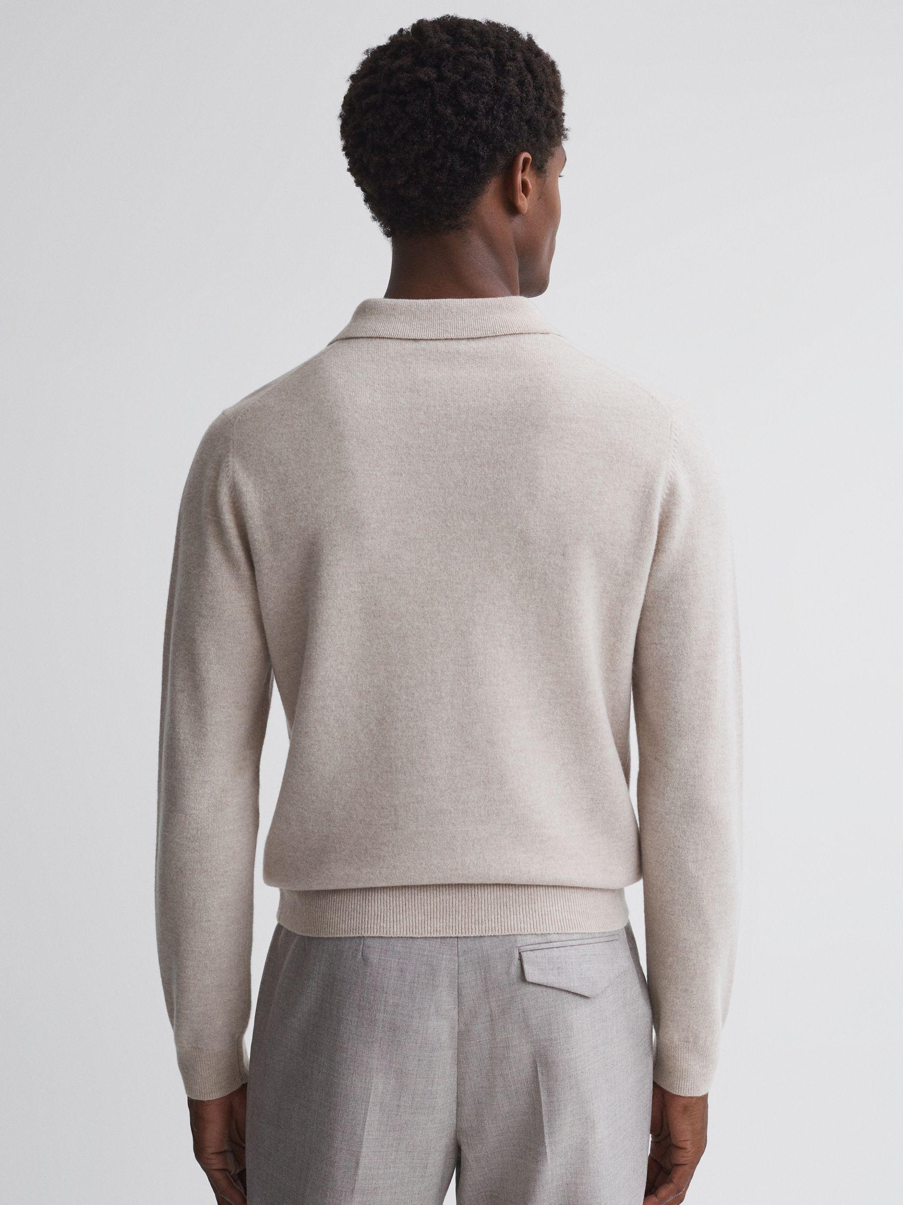 Merino Wool Open Collar Top in Oatmeal Melange Product Image