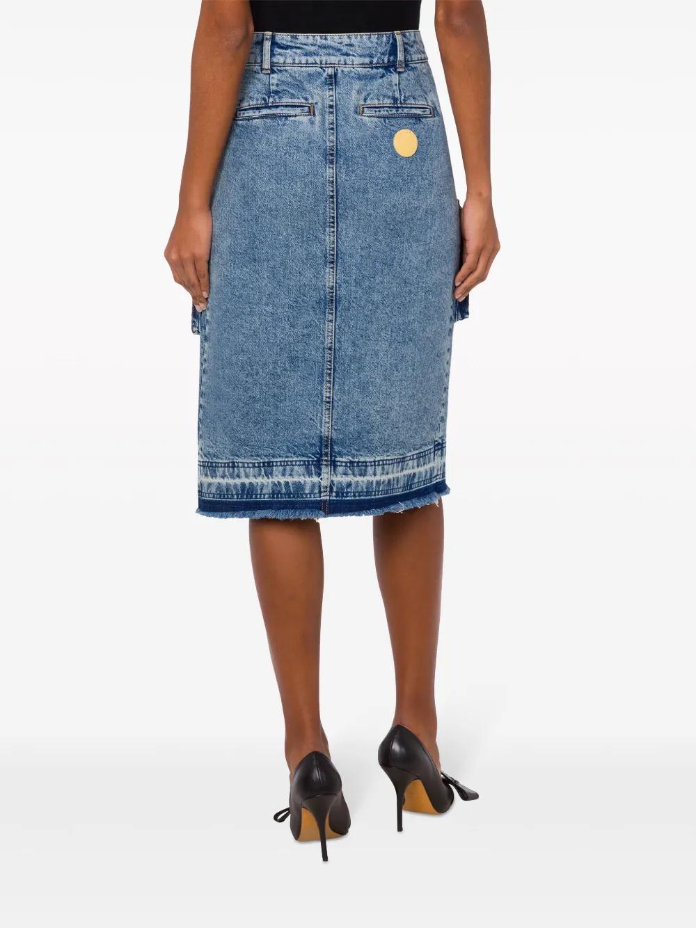asymmetric cargo denim skirt Product Image