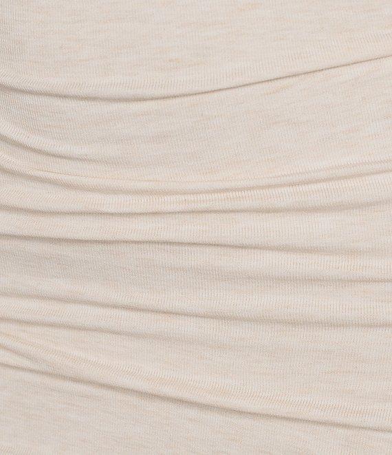 Every Ruched Knit Mock Neck Sleeveless Bodycon Midi Dress Product Image