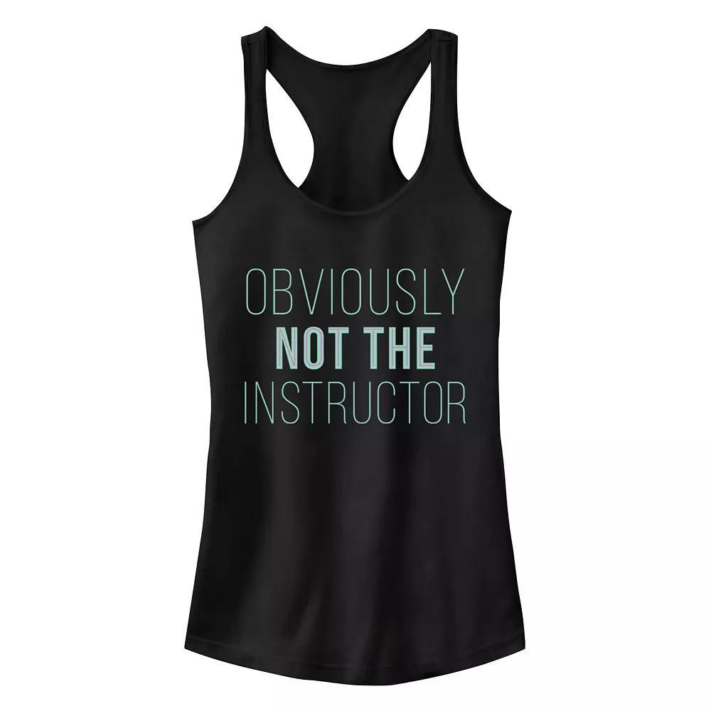 Juniors' Chin-Up Not The Instructor Ideal Racerback Tank Top, Girl's, Size: Small, Black Product Image