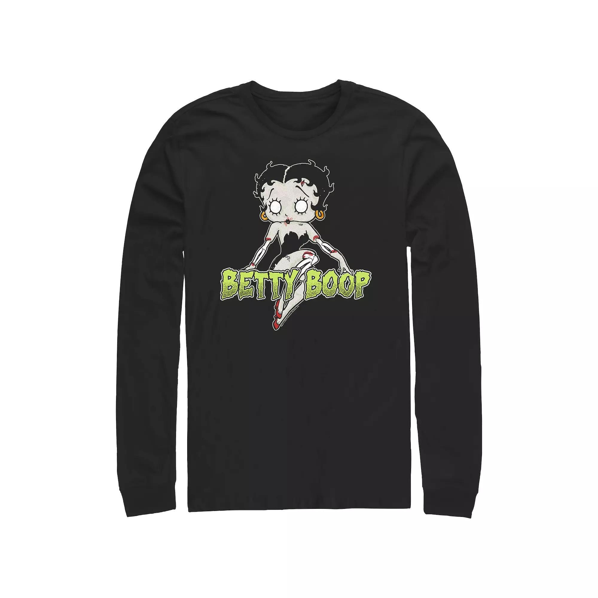 Men's Betty Boop Zombie Graphic Tee, Size: Large, Black Product Image