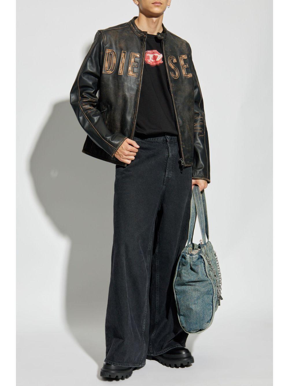 logo-embossed leather jacket Product Image
