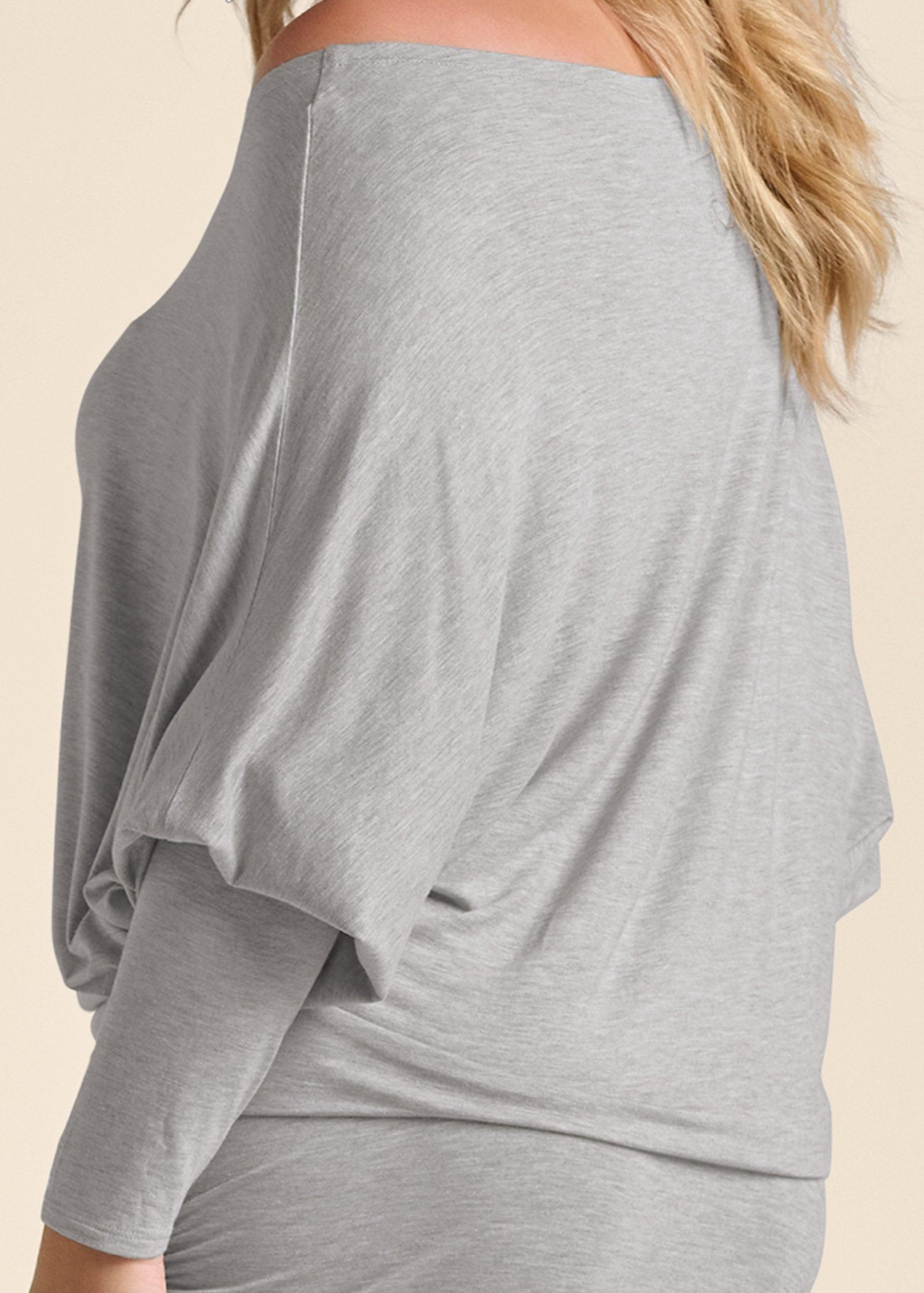 Off-Shoulder Dress - Heather Grey Product Image
