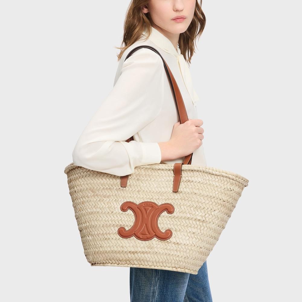 MEDIUM CELINE CLASSIC PANIER IN palm leaves and Calfskin Product Image