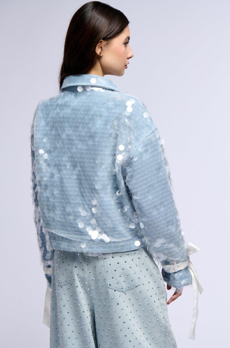 IN MY MIND SEQUIN DENIM JACKET Product Image