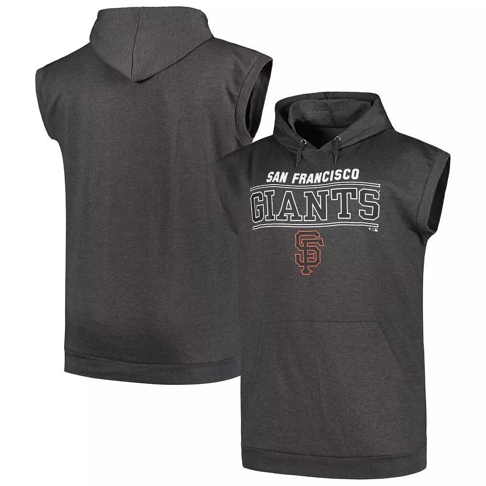 Men's Profile Heather Charcoal San Francisco Giants Big & Tall Muscle Sleeveless Pullover Hoodie, Size: XLT Product Image