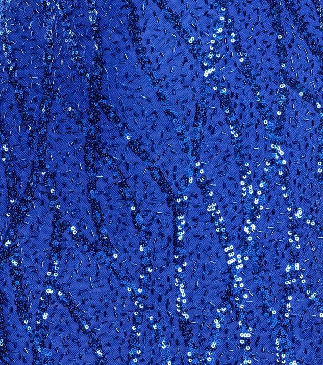 Alexa Lace-Up Slit Sequin Formal Dress Product Image