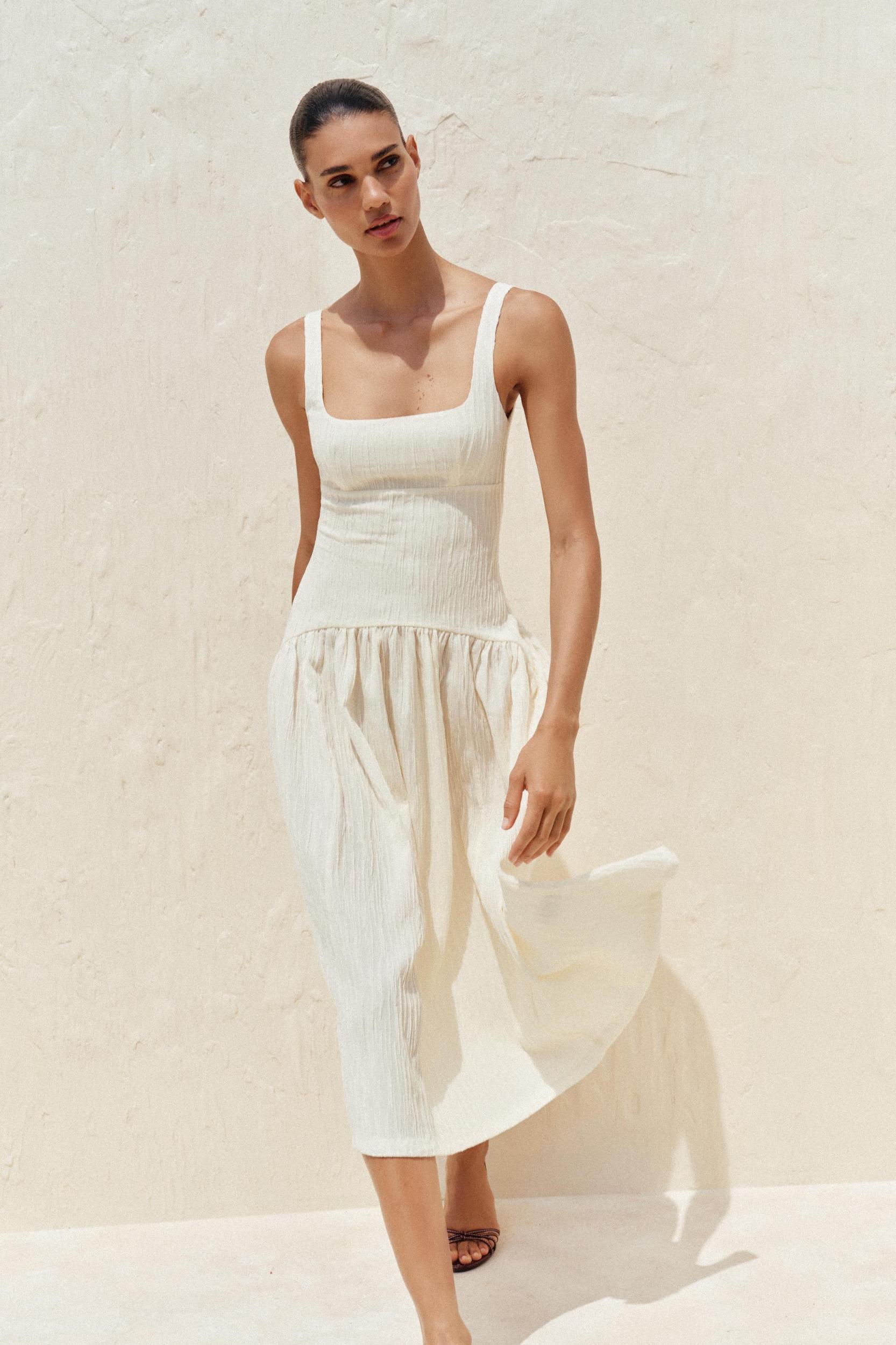 TEXTURED STRAPPY DRESS Product Image