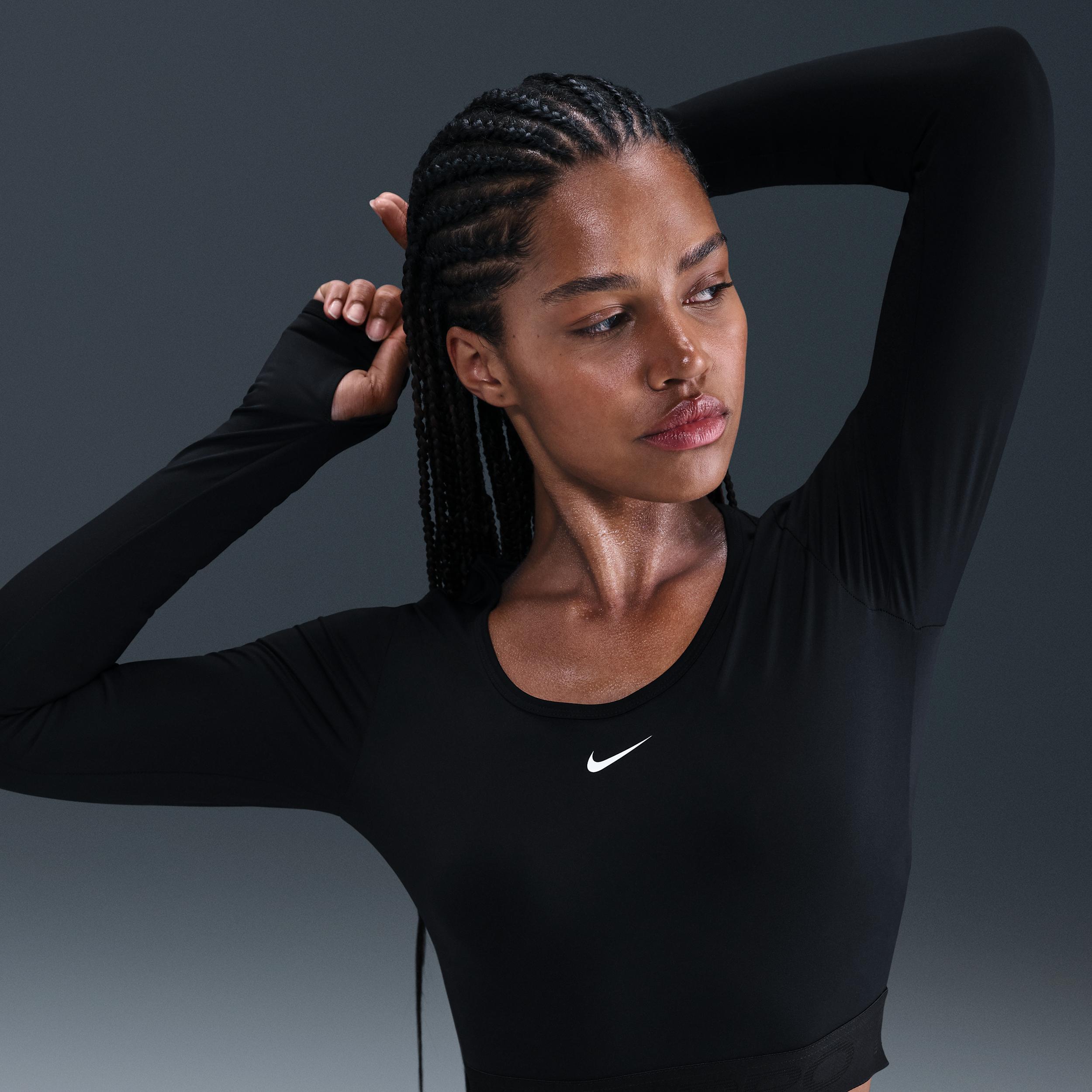 Women's Nike Pro Dri-FIT Cropped Long-Sleeve Top Product Image