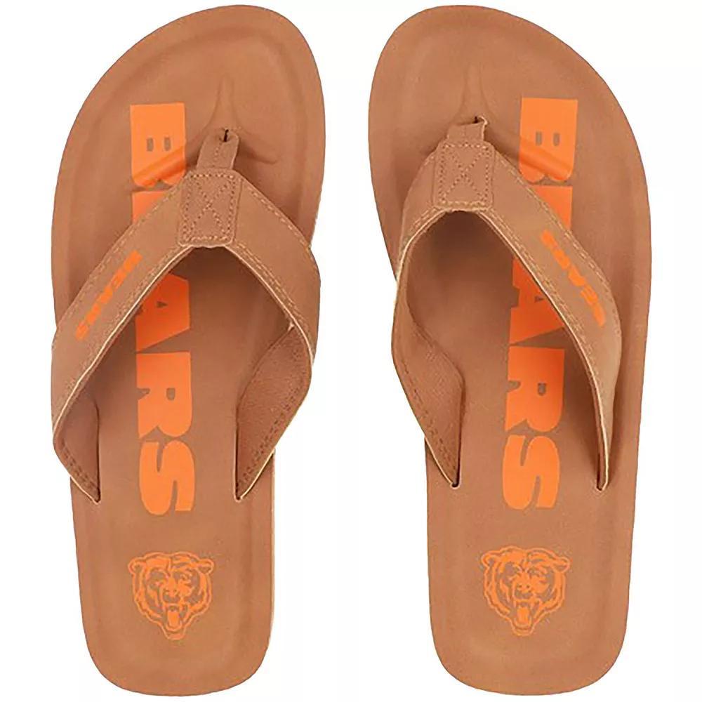 Men's Chicago Bears Color Pop Flip Flop Sandals, Size: Small, Brown Product Image