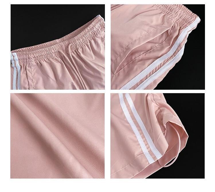 Striped Drawstring-Side Harem Pants in 6 Colors Product Image