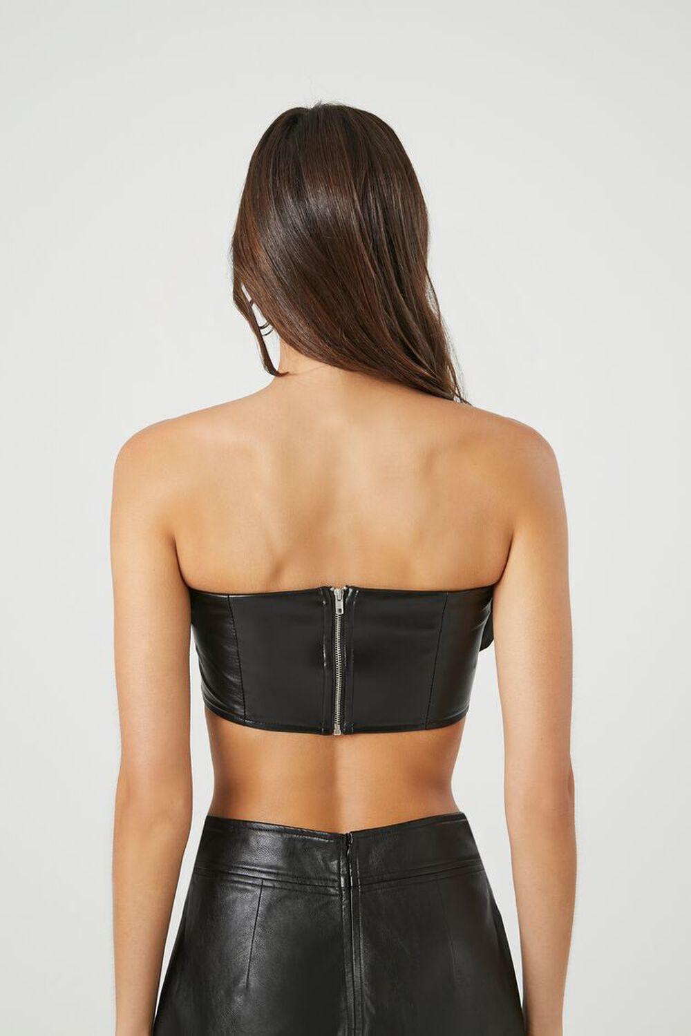 Faux Leather Rosette Tube Top | Forever 21 Product Image