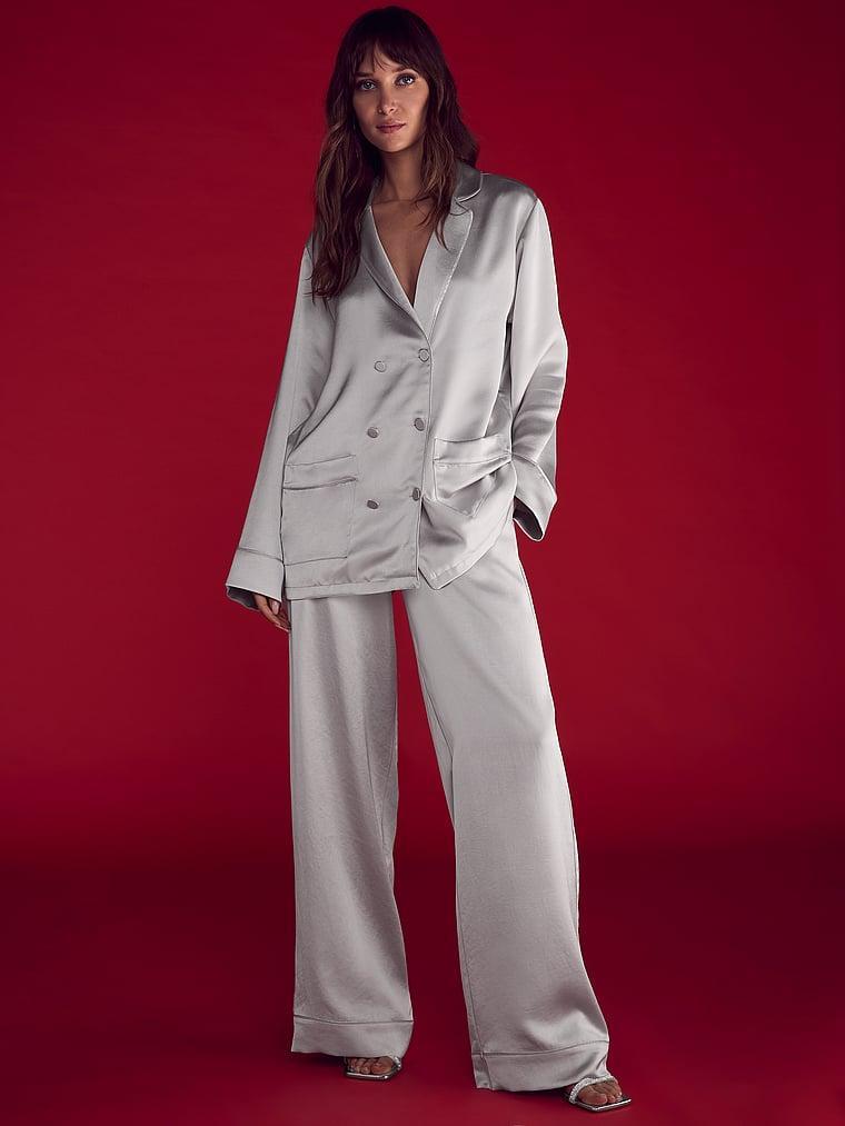 Luxe Satin Double -Breasted Long Pajama Set Product Image
