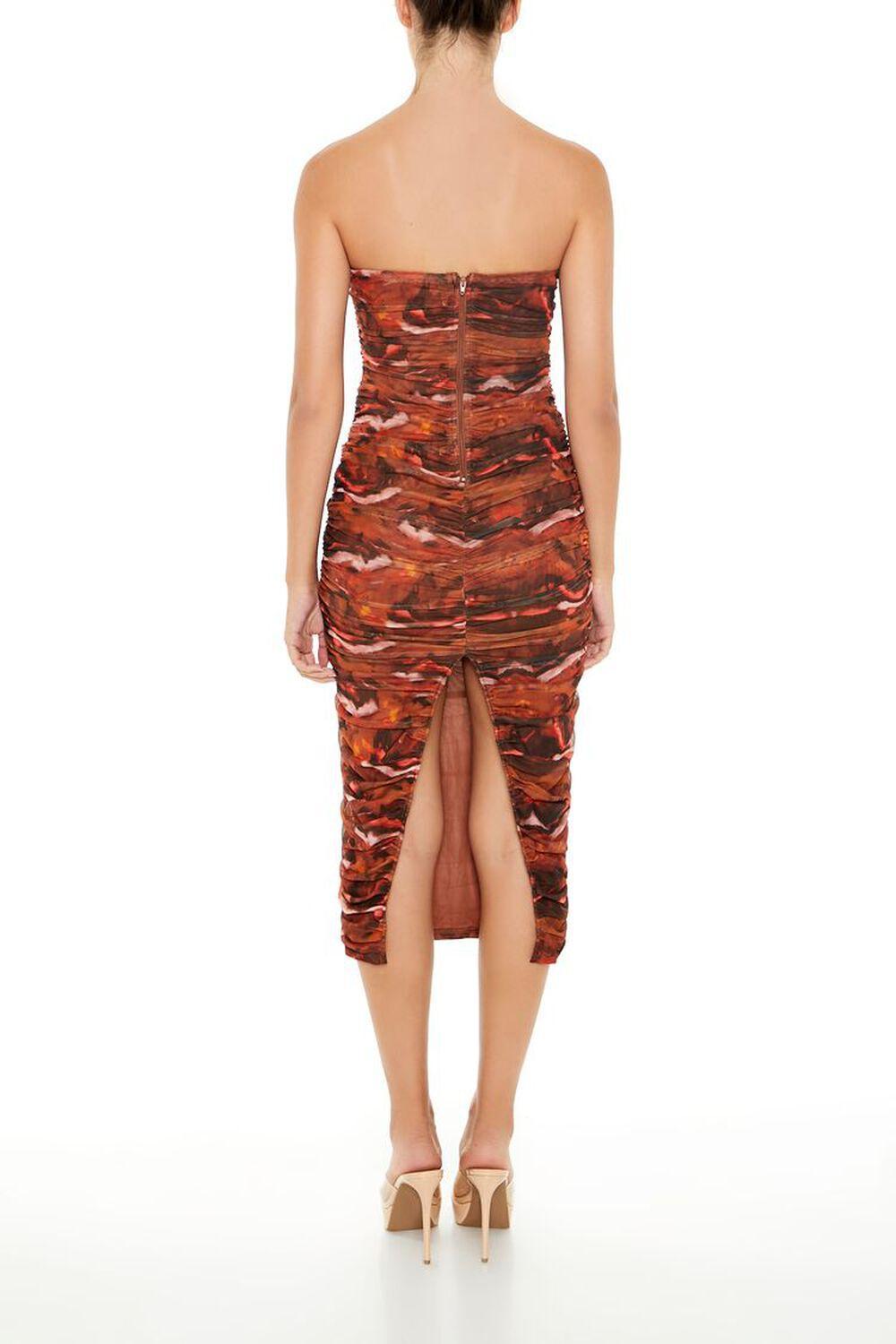 Ruched Abstract Tube Midi Dress | Forever 21 Product Image