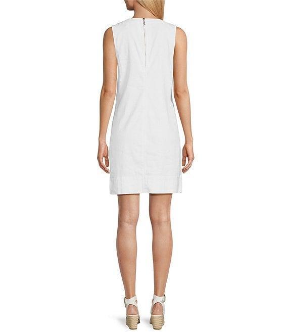 Tommy Bahama Palm-A-Dora Linen Blend Twill Split Neck Sheath Dress Product Image