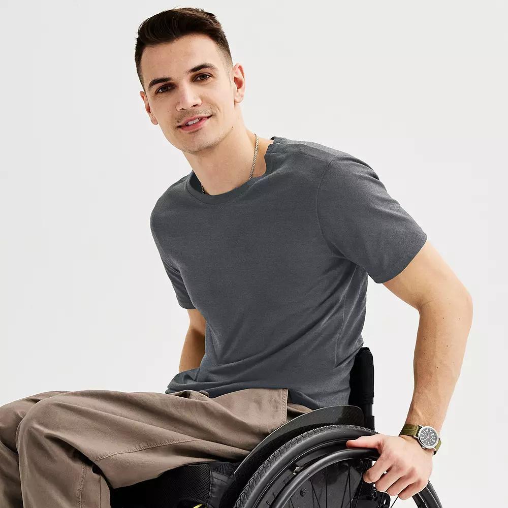 Men's Adaptive Sonoma Goods For Life® Easy Dressing Crew Tee, Size: Large, Grey Product Image