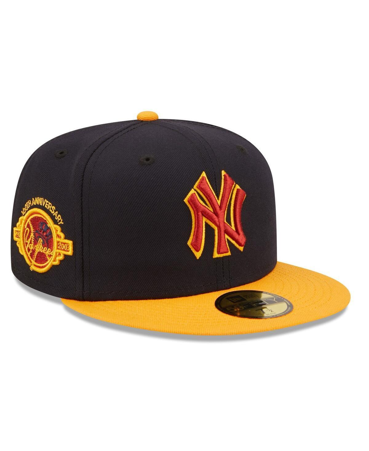 Men's New Era Navy/Gold New York Yankees Primary Logo 59FIFTY Fitted Hat, Size: 7 7/8, Blue Product Image