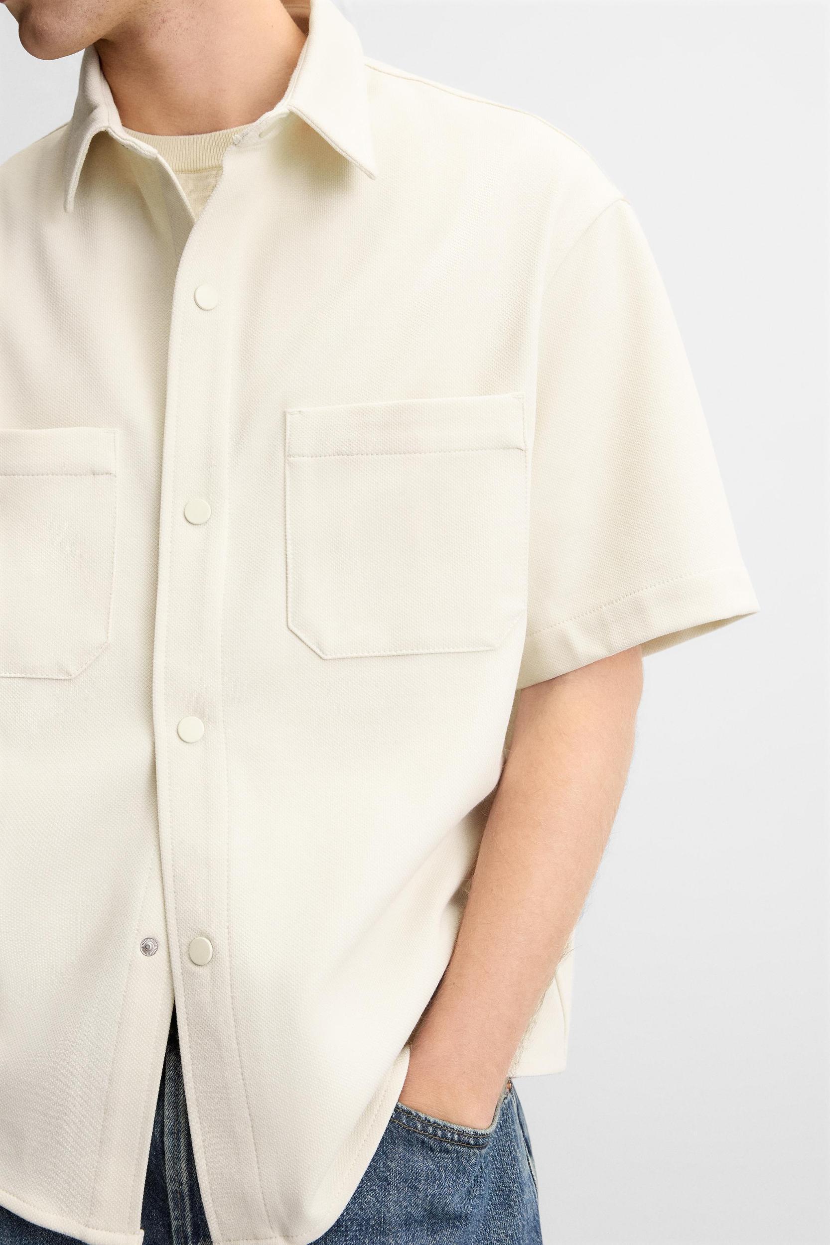 TEXTURED STRETCH OVERSHIRT Product Image