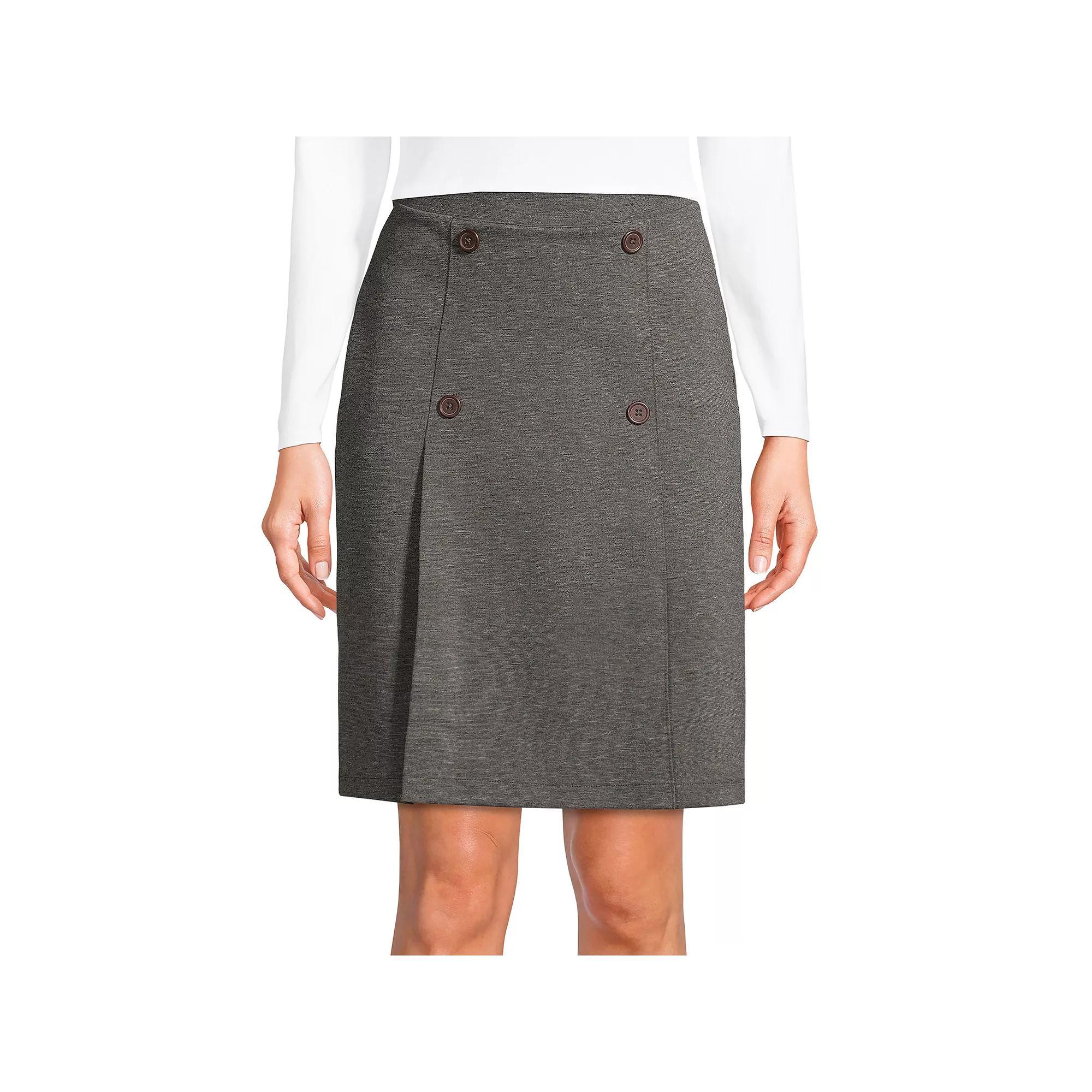 Women's Lands' End School Uniform Ponte Button Front Skort, Size: 12, Classic Blue Product Image