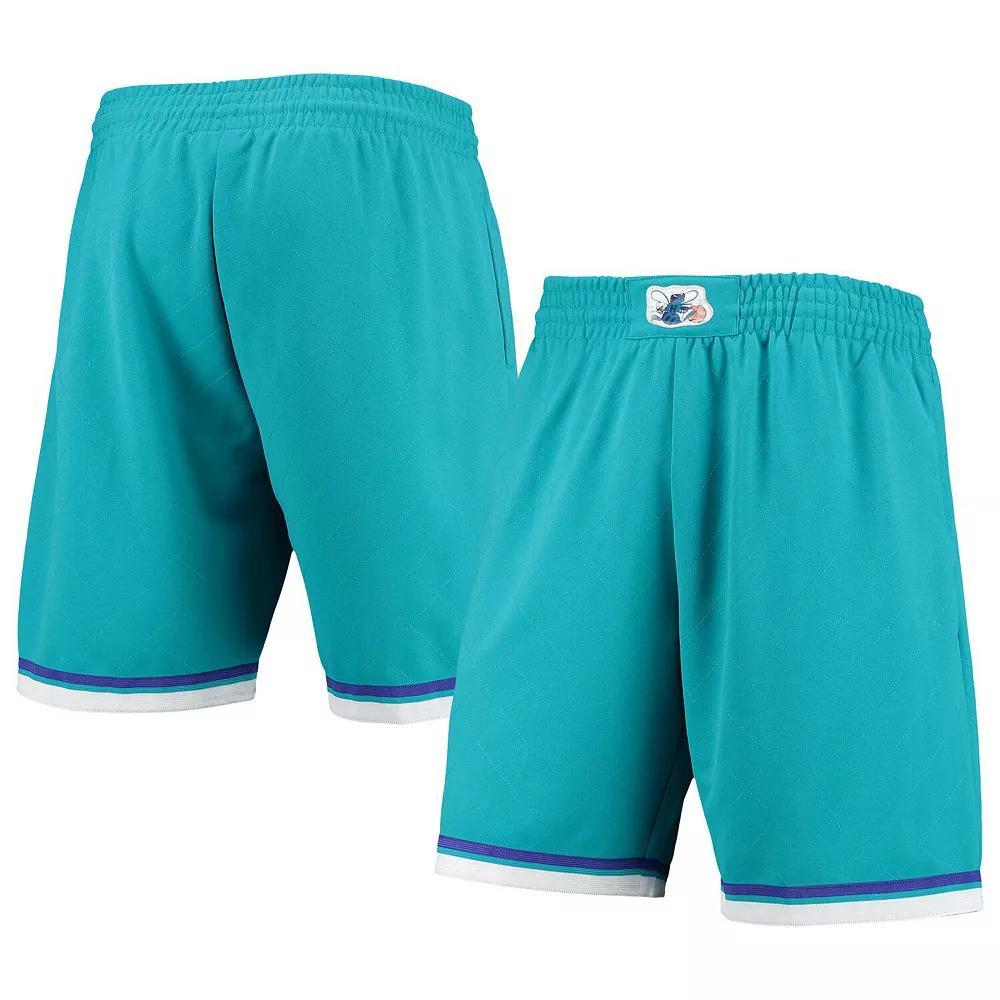 Men's Mitchell & Ness Teal Charlotte Hornets 1992 Hardwood Classics 75th Anniversary Swingman Shorts, Size: Large, Chr Blue Product Image