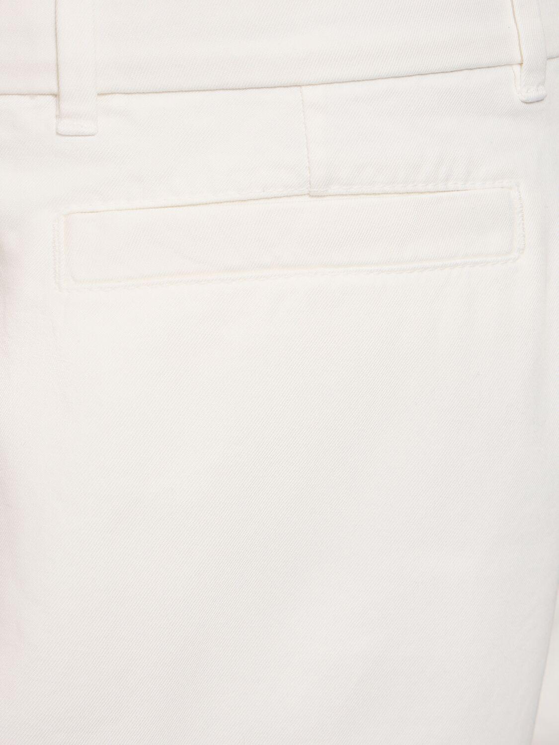 Dyed Cotton Bermuda Shorts In White Product Image