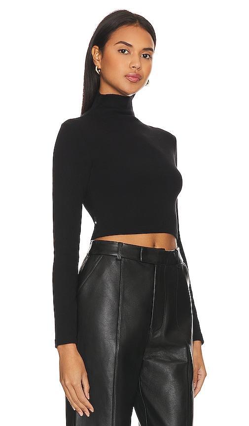 AG Jeans EmRata x AG Kathryn Slim Fit Ribbed Cropped Turtleneck (True ) Women's Clothing Product Image
