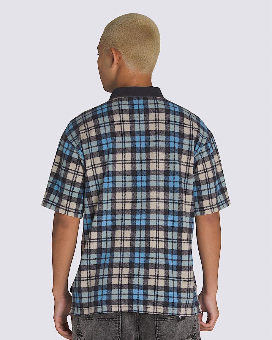 Bellmoor Plaid Polo Shirt in Parisian Night Blue / London Fog Grey| Vans US Product Image