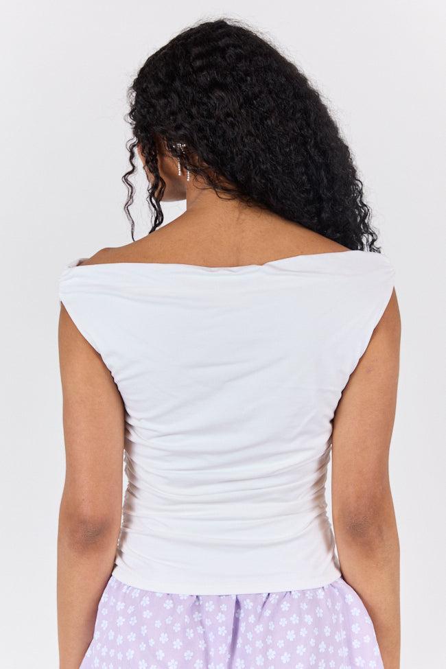 Off Topic Cream Ruched Off The Shoulder Knit Top SALE Product Image