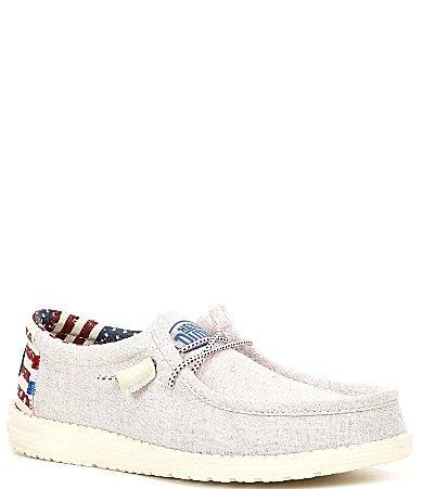 HEYDUDE Mens Wally - Shoes Red/White/Blue Product Image