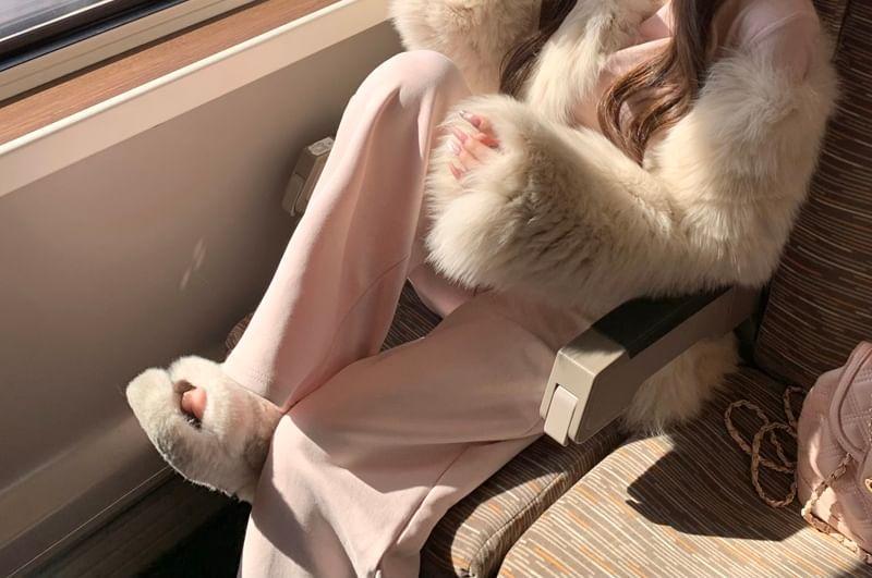 Open-Front Faux-Fur Coat Product Image