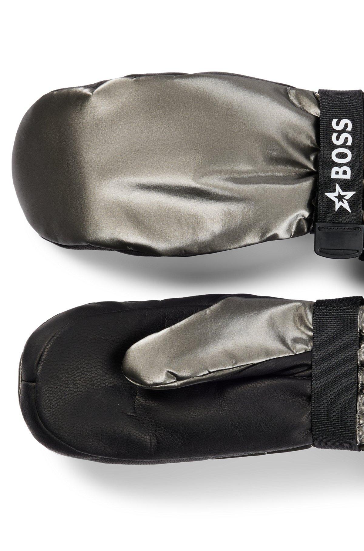 BOSS x Perfect Moment logo-strap ski gloves with leather facing Product Image