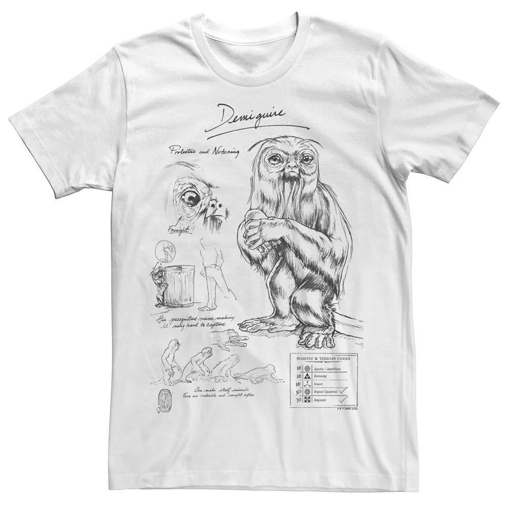 Men's Fantastic Beast Grindelwald Demiguise Study Notebook Sketch Tee, Size: XS, White Product Image