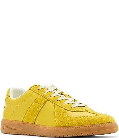 Steve Madden Mens Dixon Leather and Suede Low-Top Gum Sole Sneakers Product Image