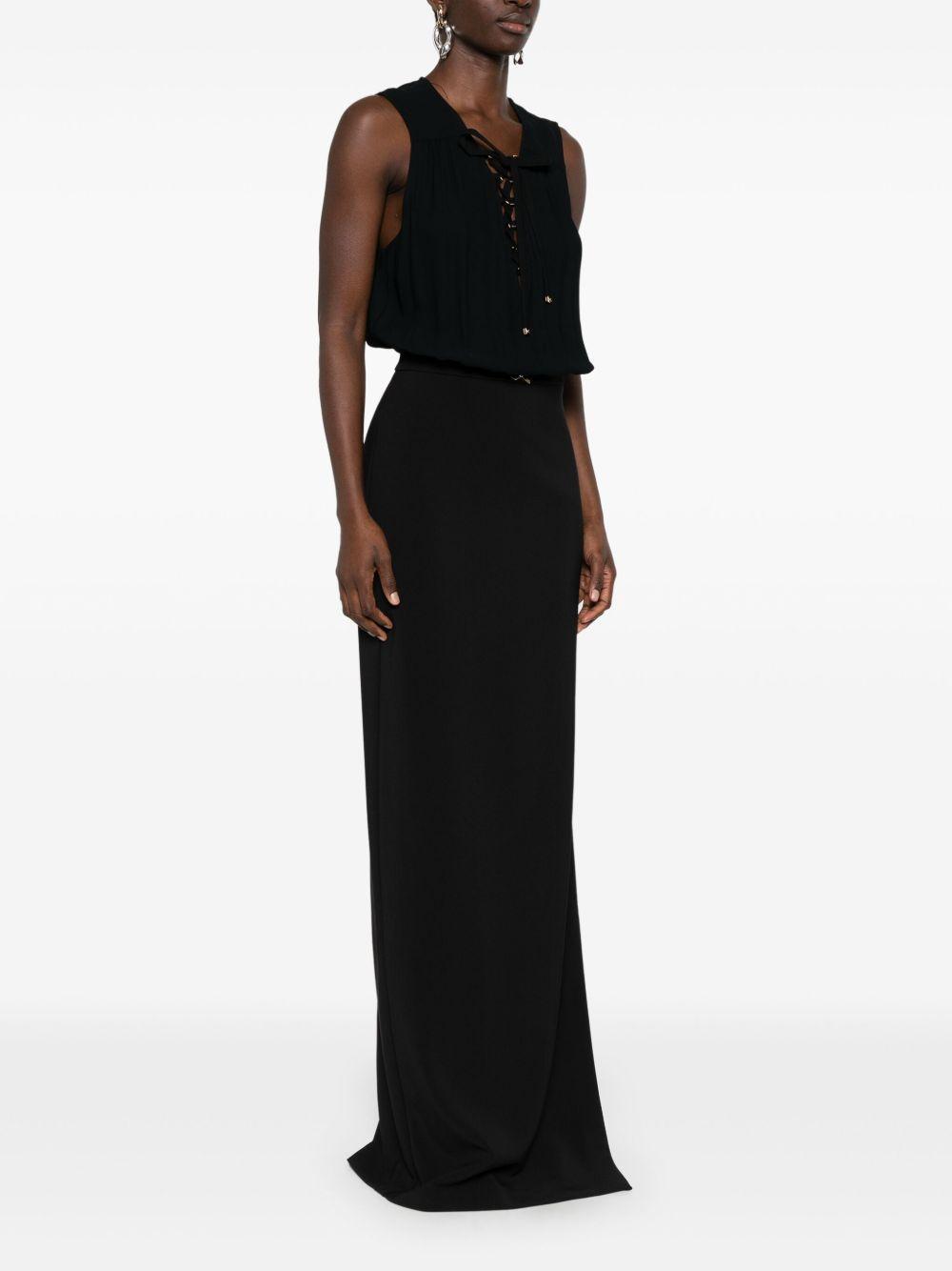 lace-up crepe maxi dress Product Image